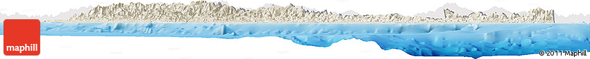 Shaded Relief Horizon Map of Central, single color outside
