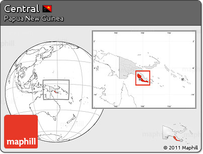 Blank Location Map of Central, highlighted country, within the entire country