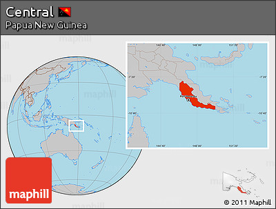 Gray Location Map of Central