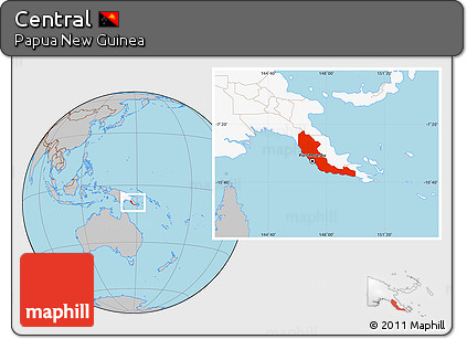 Gray Location Map of Central, highlighted country