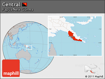 Gray Location Map of Central, highlighted country