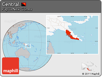 Gray Location Map of Central, highlighted country