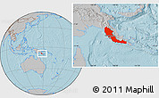 Gray Location Map of Central, hill shading