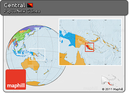Political Location Map of Central, within the entire country