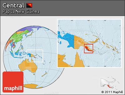 Political Location Map of Central, within the entire country