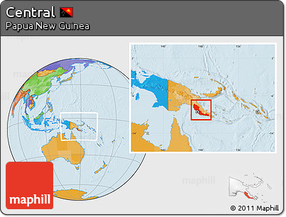 Political Location Map of Central, within the entire country