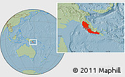 Savanna Style Location Map of Central, hill shading