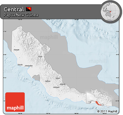 Gray Map of Central, single color outside