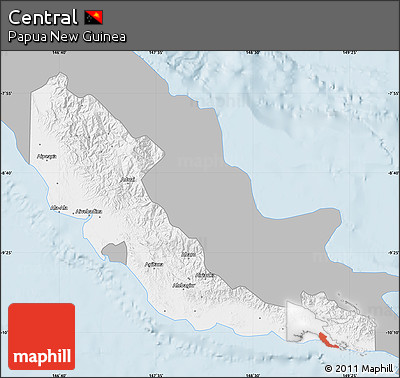 Gray Map of Central, single color outside