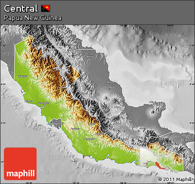 Physical Map of Central, desaturated