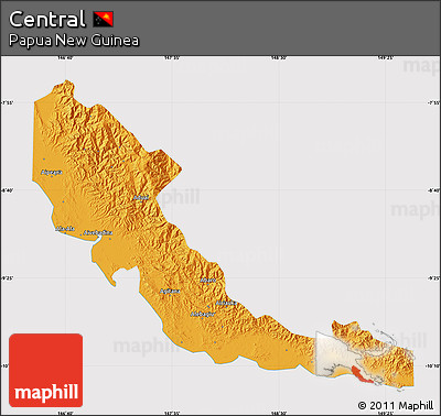 Political Map of Central, cropped outside