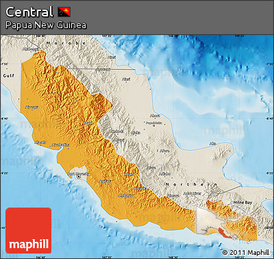 Political Map of Central, shaded relief outside