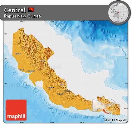 Political Map of Central, single color outside