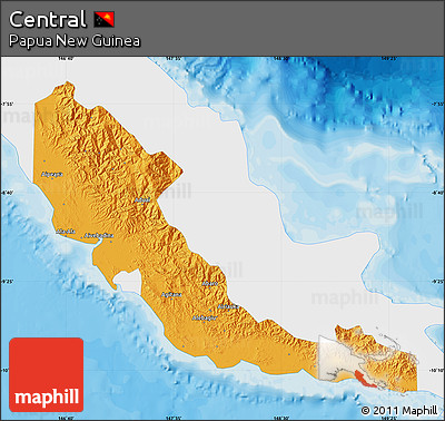 Political Map of Central, single color outside