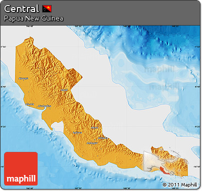 Political Map of Central, single color outside