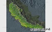 Satellite Map of Central, darken, semi-desaturated