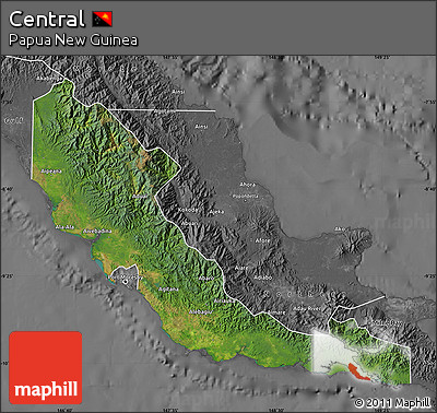 Satellite Map of Central, desaturated