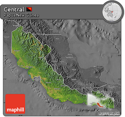 Satellite Map of Central, desaturated
