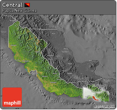 Satellite Map of Central, desaturated