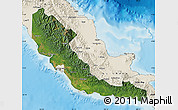 Satellite Map of Central, shaded relief outside