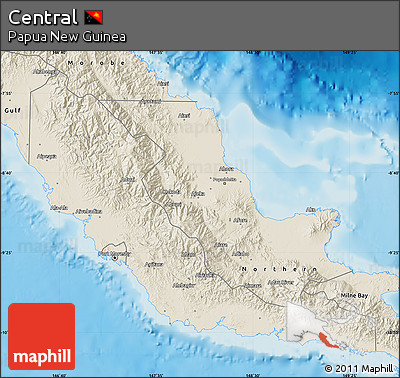 Shaded Relief Map of Central