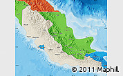 Shaded Relief Map of Central, political outside