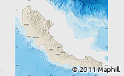 Shaded Relief Map of Central, single color outside