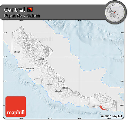 Silver Style Map of Central, single color outside