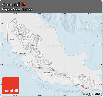 Silver Style Map of Central, single color outside