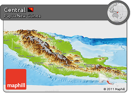 Physical Panoramic Map of Central