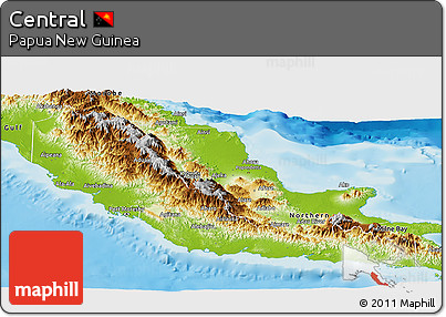 Physical Panoramic Map of Central