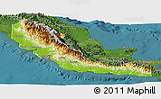 Physical Panoramic Map of Central, satellite outside