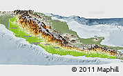 Physical Panoramic Map of Central, semi-desaturated