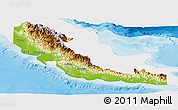 Physical Panoramic Map of Central, single color outside