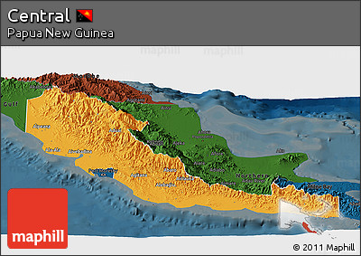 Political Panoramic Map of Central, darken