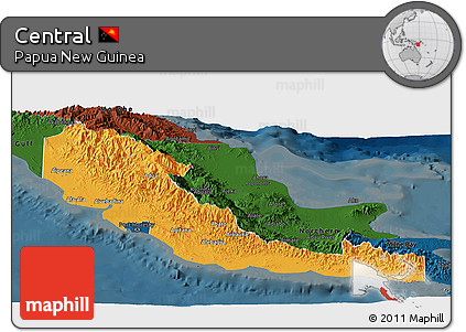 Political Panoramic Map of Central, darken