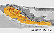 Political Panoramic Map of Central, desaturated