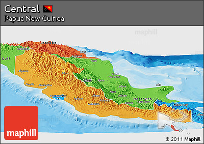 Political Panoramic Map of Central