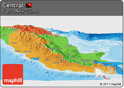 Political Panoramic Map of Central