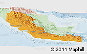 Political Panoramic Map of Central, lighten