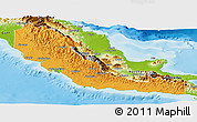 Political Panoramic Map of Central, physical outside