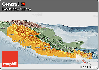 Political Panoramic Map of Central, semi-desaturated