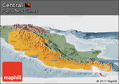 Political Panoramic Map of Central, semi-desaturated