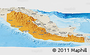 Political Panoramic Map of Central, shaded relief outside