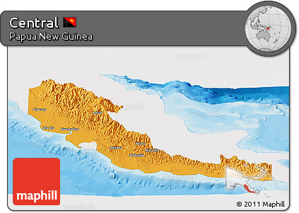 Political Panoramic Map of Central, single color outside
