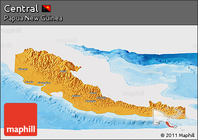 Political Panoramic Map of Central, single color outside