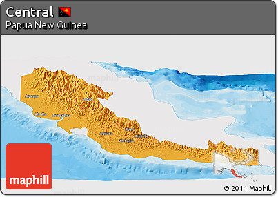 Political Panoramic Map of Central, single color outside