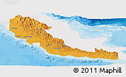 Political Panoramic Map of Central, single color outside