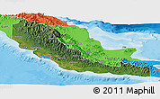 Satellite Panoramic Map of Central, political outside