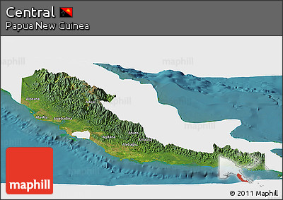 Satellite Panoramic Map of Central, single color outside